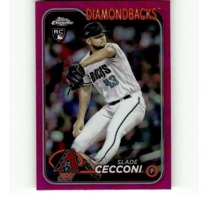 2024 Topps Chrome Refractor Pink #77 Slade Cecconi NM-MT RC Rookie Arizona Diamondbacks Baseball Card - Baseball Card