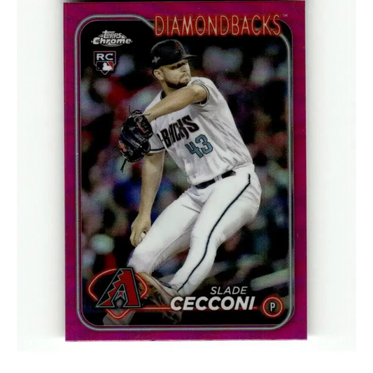 2024 Topps Chrome Refractor Pink #77 Slade Cecconi NM-MT RC Rookie Arizona Diamondbacks Baseball Card