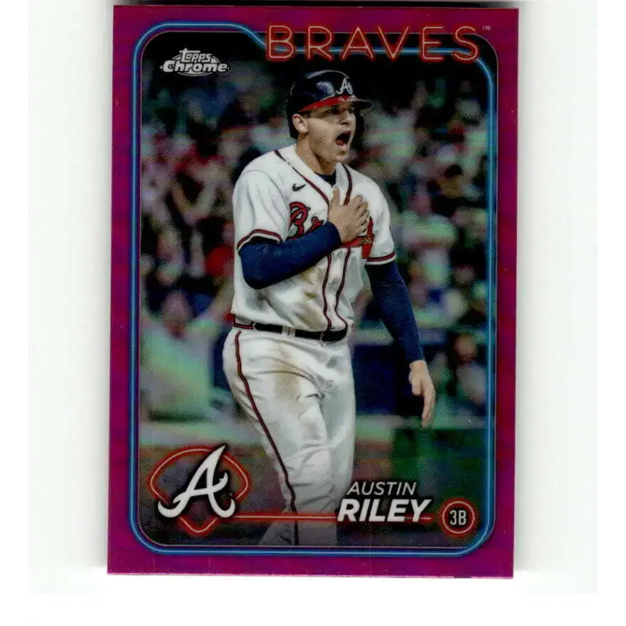 2024 Topps Chrome Refractor Pink #84 Austin Riley NM-MT Atlanta Braves Baseball Card - Baseball Card Single