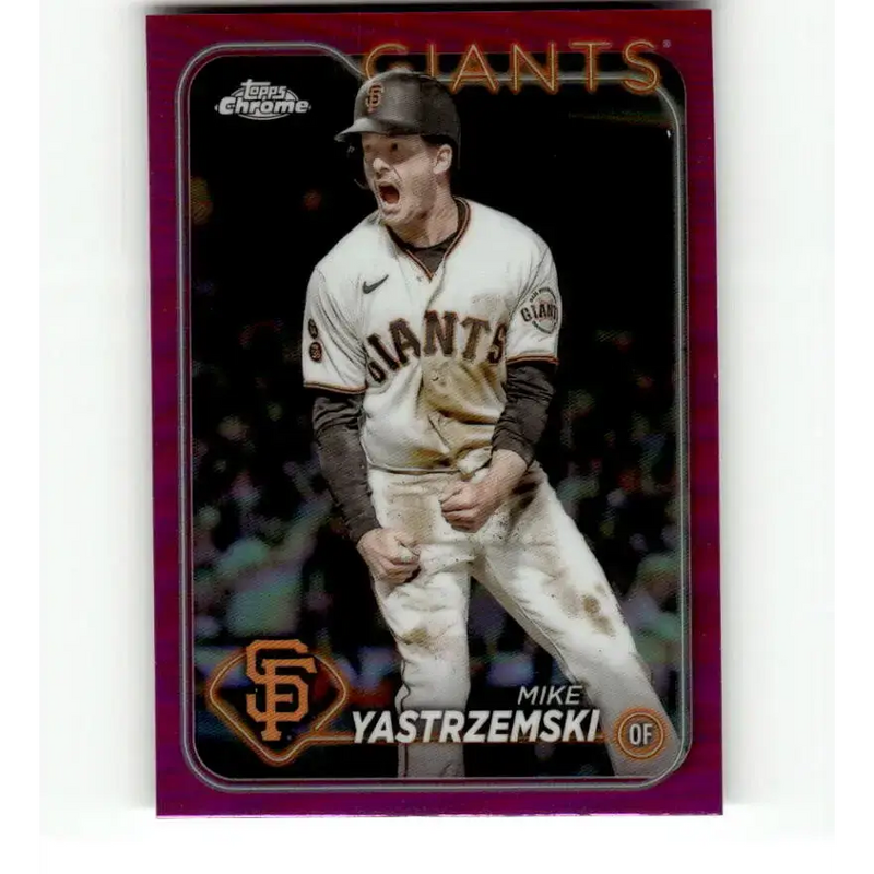 2024 Topps Chrome Refractor Pink #87 Mike Yastrzemski NM-MT San Francisco Giants Baseball Card - Baseball Card Single