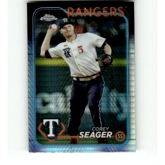 2024 Topps Chrome Refractor Prism #100 Corey Seager NM-MT Texas Rangers Baseball Card
