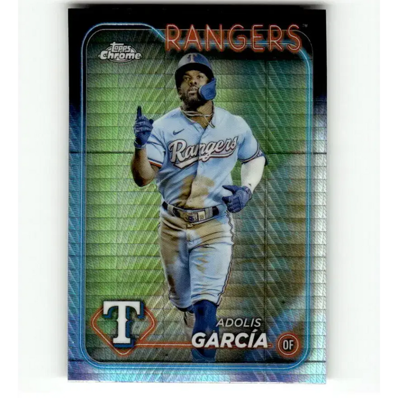 2024 Topps Chrome Refractor Prism #114 Adolis Garcia NM-MT Texas Rangers Baseball Card - Baseball Card Single