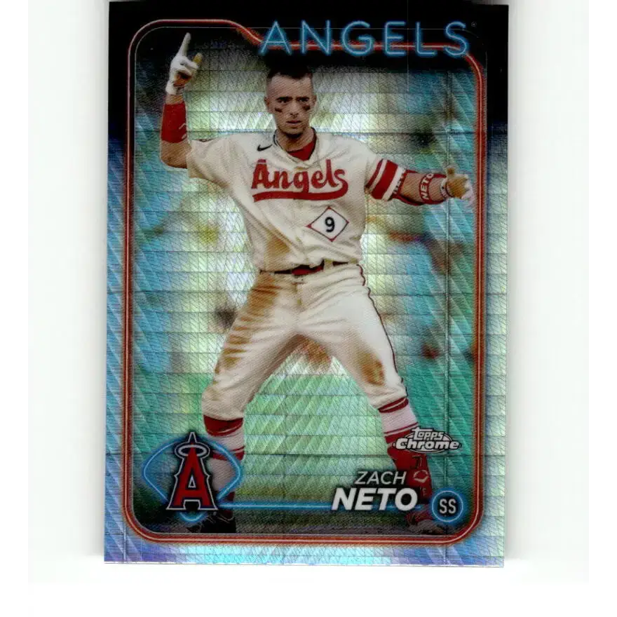 2024 Topps Chrome Refractor Prism #123 Zach Neto NM-MT Los Angeles Angels Baseball Card
