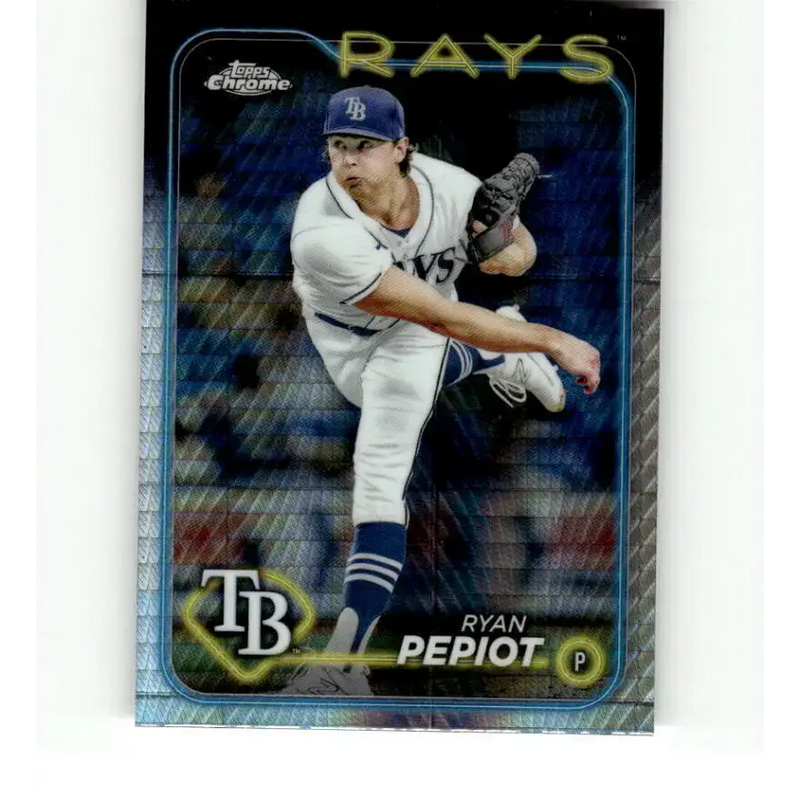 2024 Topps Chrome Refractor Prism #128 Ryan Pepiot NM-MT Tampa Bay Rays Baseball Card - Baseball Card Single
