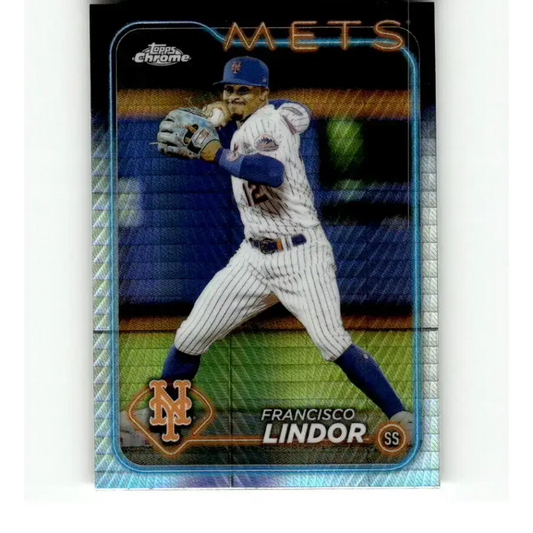 2024 Topps Chrome Refractor Prism #137 Francisco Lindor NM-MT New York Mets Baseball Card