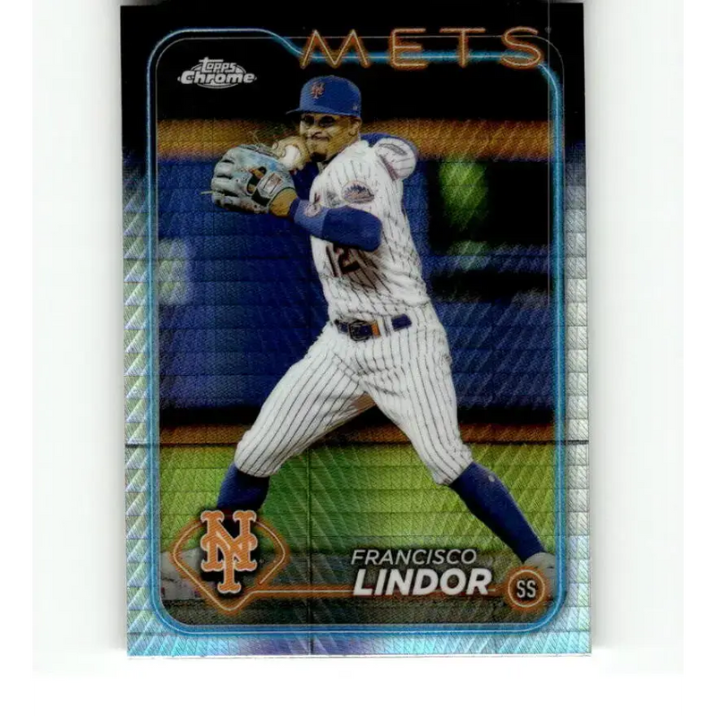 2024 Topps Chrome Refractor Prism #137 Francisco Lindor NM-MT New York Mets Baseball Card - Baseball Card Single