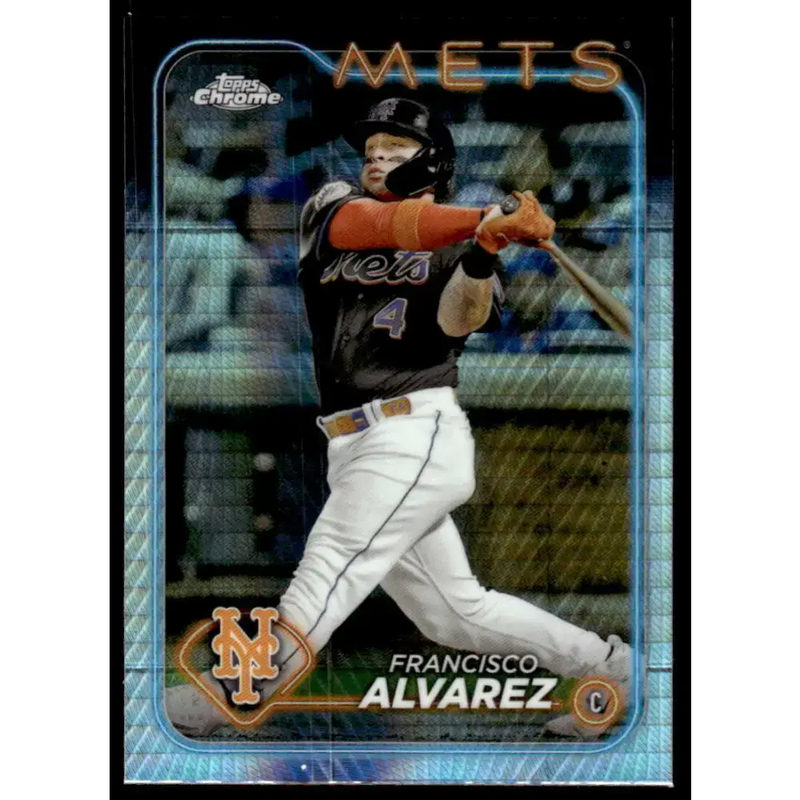 2024 Topps Chrome Refractor Prism #188 Francisco Alvarez NM-MT New York Mets Baseball Card - Baseball Card Single