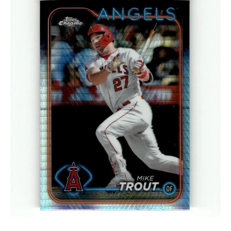 2024 Topps Chrome Refractor Prism #200 Mike Trout NM-MT Los Angeles Angels Baseball Card - Baseball Card Single