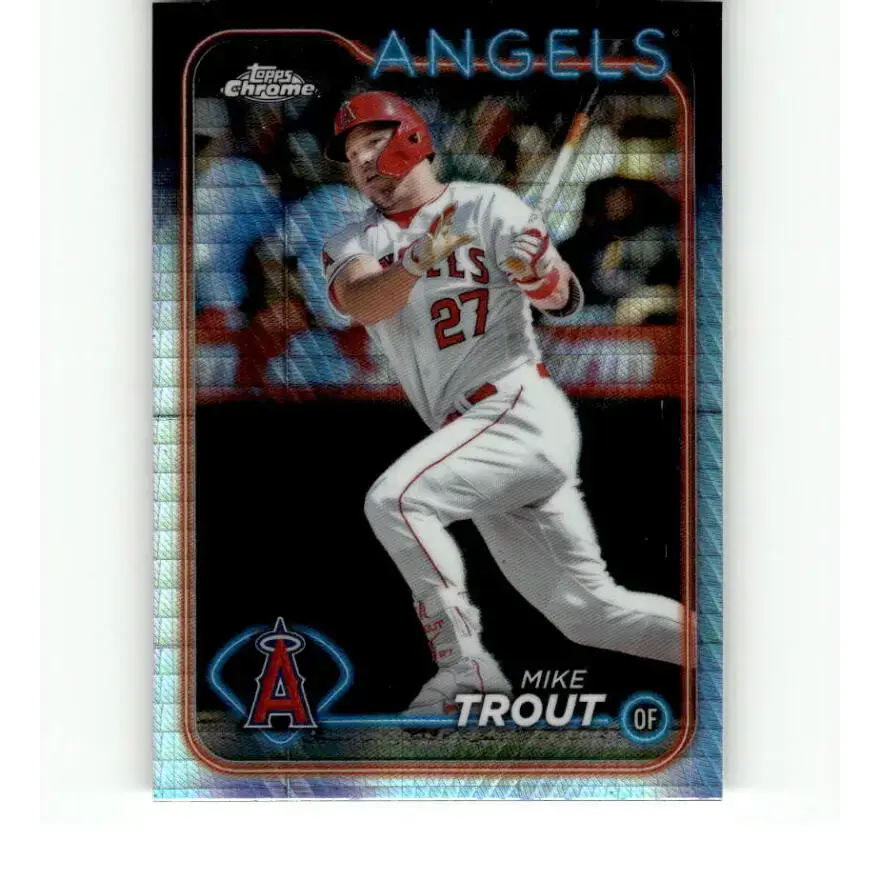 2024 Topps Chrome Refractor Prism #200 Mike Trout NM-MT Los Angeles Angels Baseball Card - Baseball Card Single