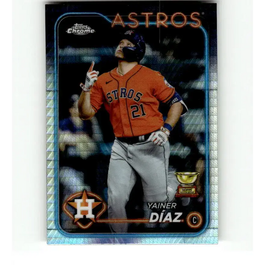2024 Topps Chrome Refractor Prism #203 Yainer Diaz NM-MT Houston Astros Baseball Card