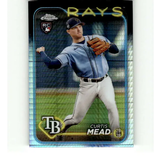 2024 Topps Chrome Refractor Prism #209 Curtis Mead NM-MT RC Rookie Tampa Bay Rays Baseball Card