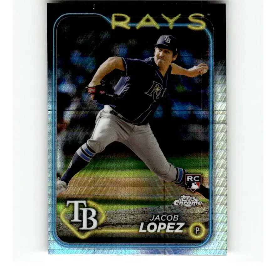 2024 Topps Chrome Refractor Prism #225 Jacob Lopez NM-MT RC Rookie Tampa Bay Rays Baseball Card - Baseball Card