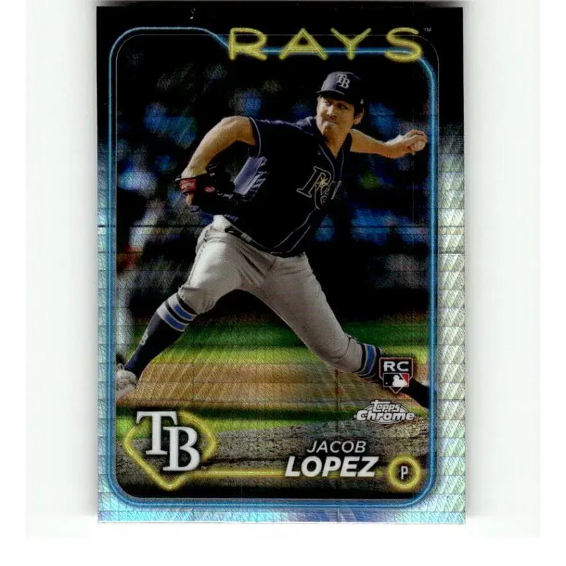 2024 Topps Chrome Refractor Prism #225 Jacob Lopez NM-MT RC Rookie Tampa Bay Rays Baseball Card - Baseball Card Single