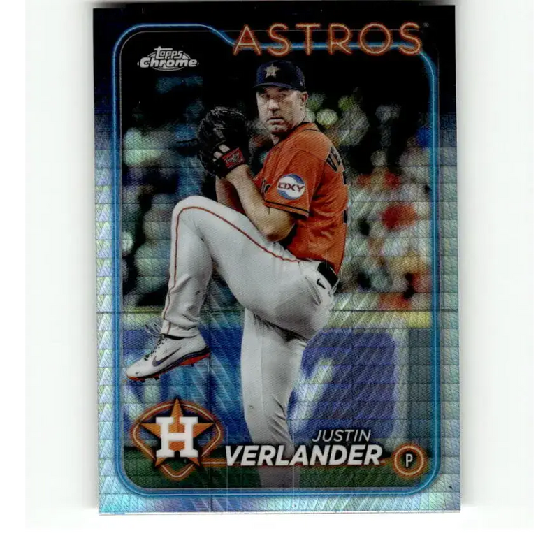 2024 Topps Chrome Refractor Prism #291 Justin Verlander NM-MT Houston Astros Baseball Card - Baseball Card Single