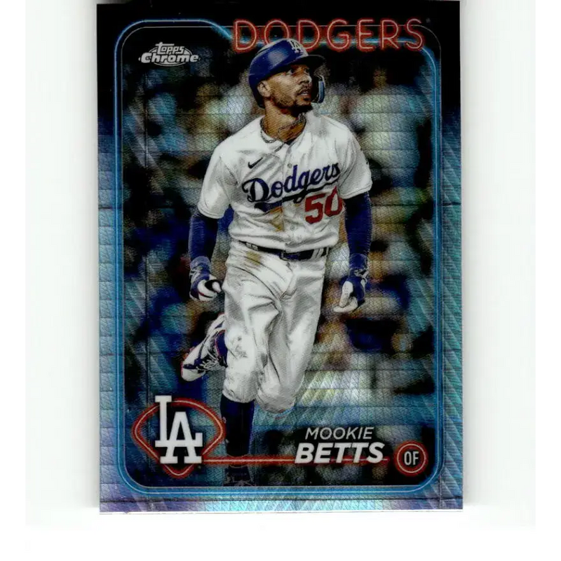 2024 Topps Chrome Refractor Prism #296 Mookie Betts NM-MT Los Angeles Dodgers Baseball Card - Baseball Card Single
