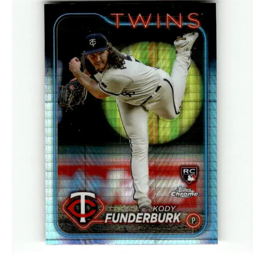 2024 Topps Chrome Refractor Prism #297 Kody Funderburk NM-MT RC Rookie Minnesota Twins Baseball Card