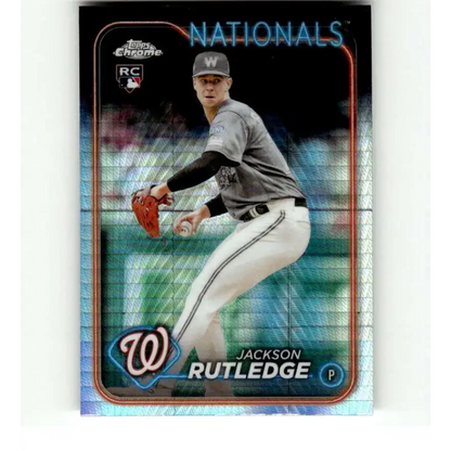 2024 Topps Chrome Refractor Prism #42 Jackson Rutledge NM-MT RC Rookie Washington Nationals Baseball Card