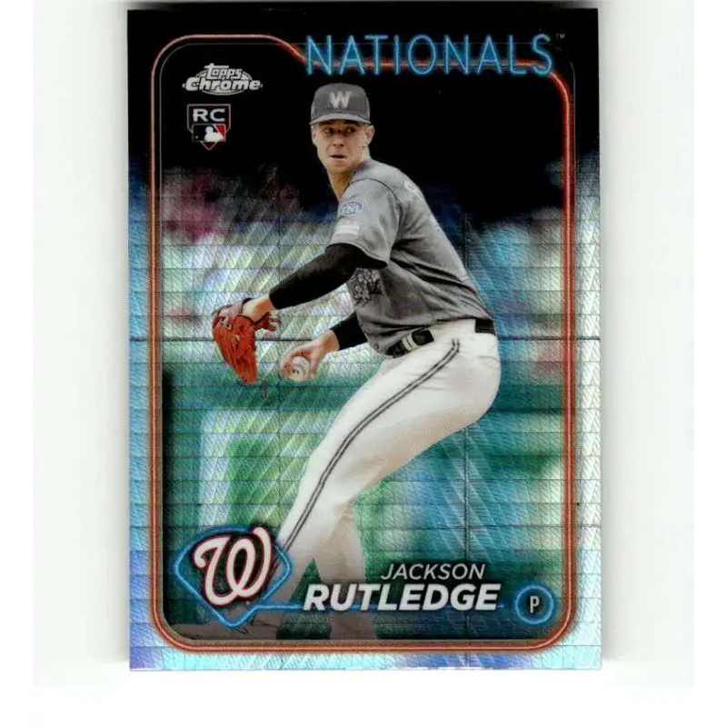 2024 Topps Chrome Refractor Prism #42 Jackson Rutledge NM-MT RC Rookie Washington Nationals Baseball Card - Baseball
