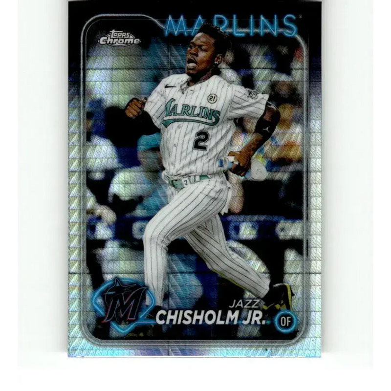 2024 Topps Chrome Refractor Prism #70 Jazz Chisholm Jr. NM-MT Miami Marlins Baseball Card - Baseball Card Single