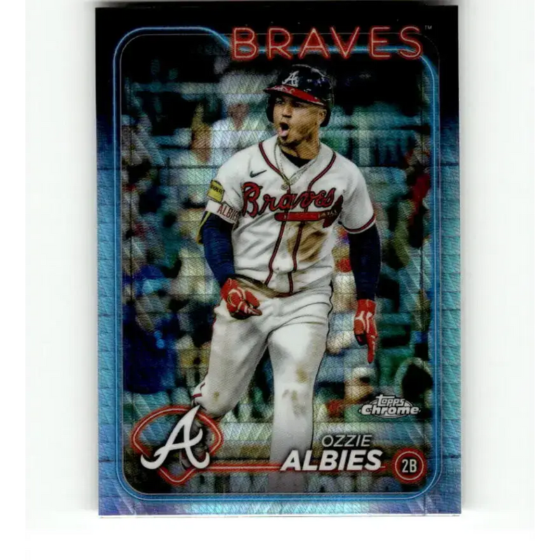 2024 Topps Chrome Refractor Prism #9 Ozzie Albies NM-MT Atlanta Braves Baseball Card - Baseball Card Single