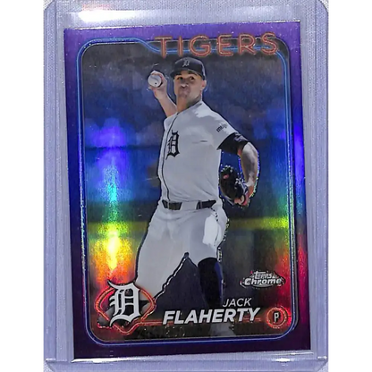 2024 Topps Chrome Refractor Purple #56 Jack Flaherty NM-MT 241/250 Detroit Tigers Baseball Card