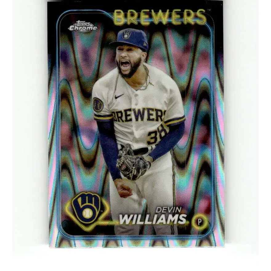 2024 Topps Chrome Refractor RayWave #103 Devin Williams NM-MT Milwaukee Brewers Baseball Card