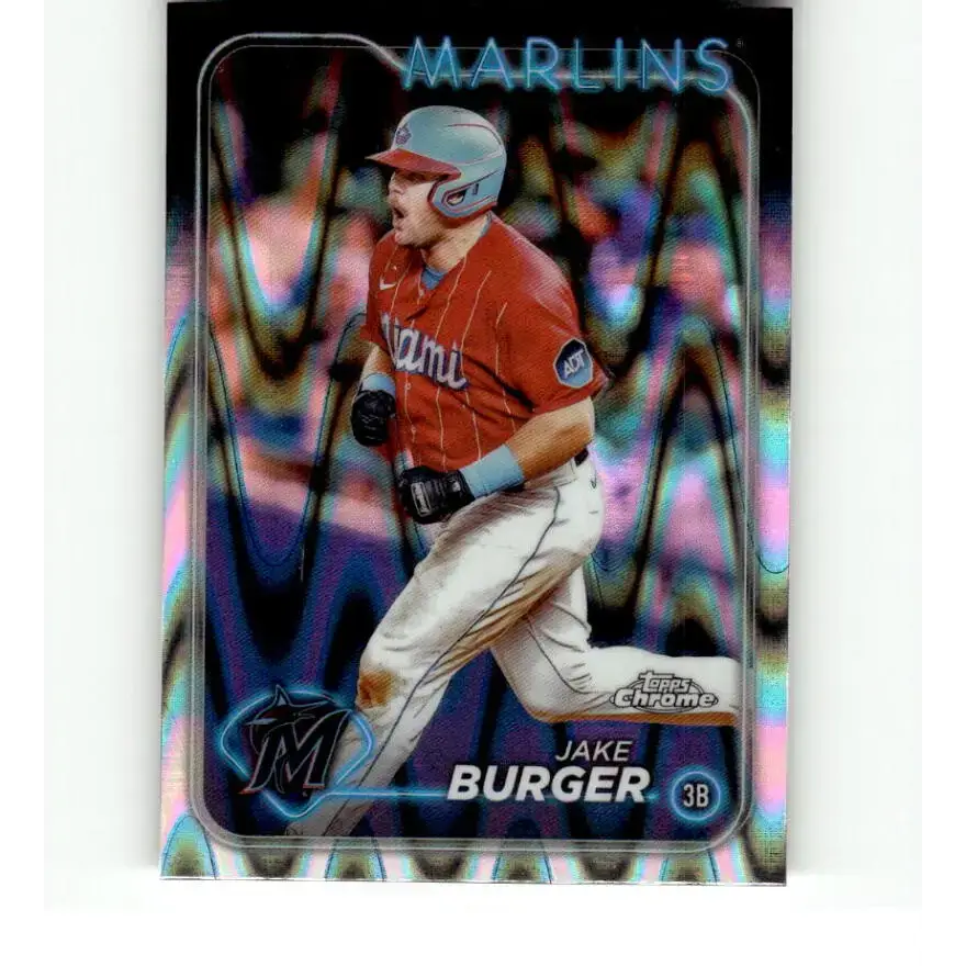 2024 Topps Chrome Refractor RayWave #108 Jake Burger NM-MT Miami Marlins Baseball Card