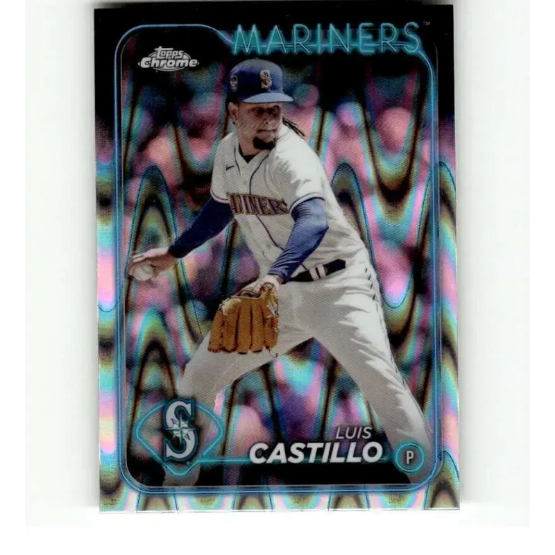 2024 Topps Chrome Refractor RayWave #129 Luis Castillo NM-MT Seattle Mariners Baseball Card - Baseball Card Single