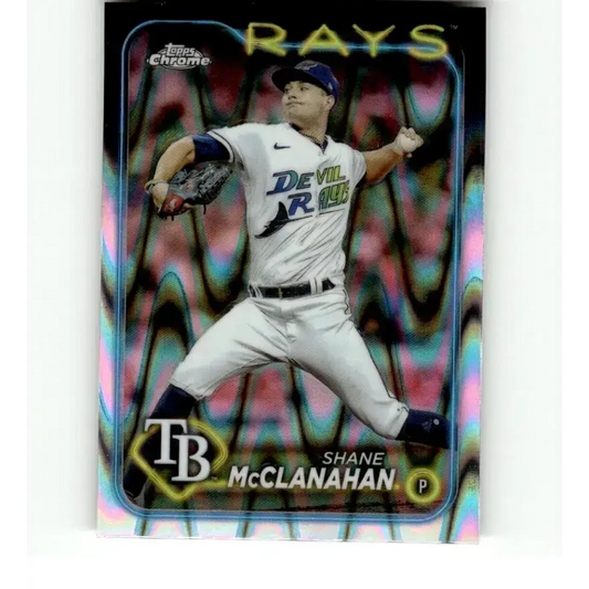 2024 Topps Chrome Refractor RayWave #135 Shane McClanahan NM-MT Tampa Bay Rays Baseball Card