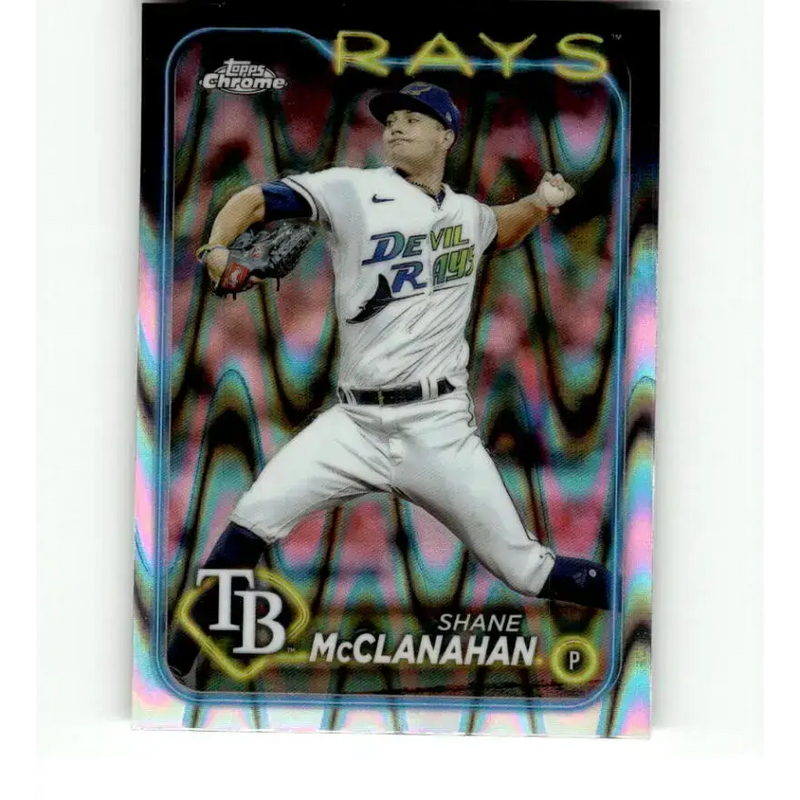 2024 Topps Chrome Refractor RayWave #135 Shane McClanahan NM-MT Tampa Bay Rays Baseball Card - Baseball Card Single