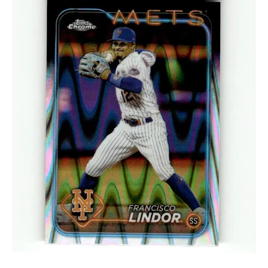 2024 Topps Chrome Refractor RayWave #137 Francisco Lindor NM-MT New York Mets Baseball Card