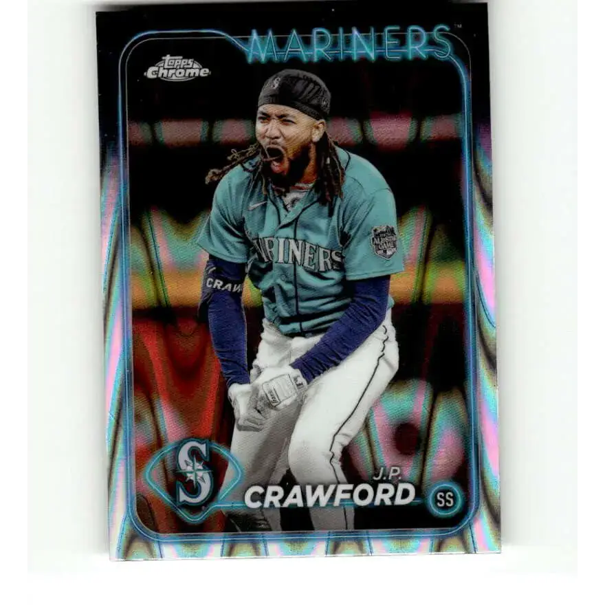 2024 Topps Chrome Refractor RayWave #14 J.P. Crawford NM-MT Seattle Mariners Baseball Card