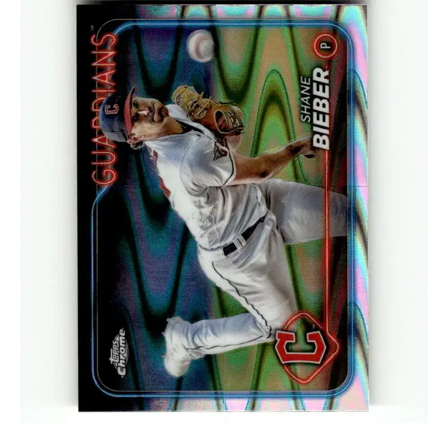 2024 Topps Chrome Refractor RayWave #149 Shane Bieber NM-MT Cleveland Guardians Baseball Card