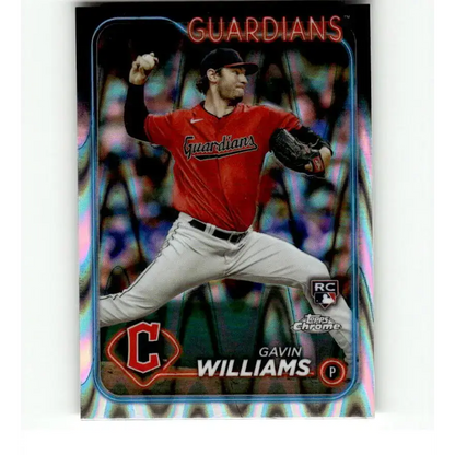 2024 Topps Chrome Refractor RayWave #15 Gavin Williams NM-MT RC Rookie Cleveland Guardians Baseball Card