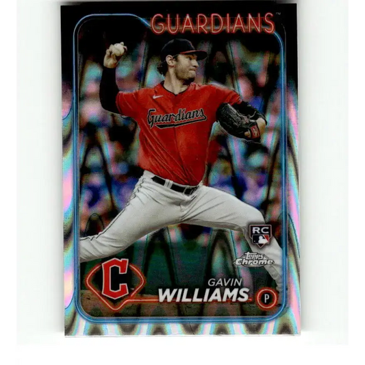 2024 Topps Chrome Refractor RayWave #15 Gavin Williams NM-MT RC Rookie Cleveland Guardians Baseball Card
