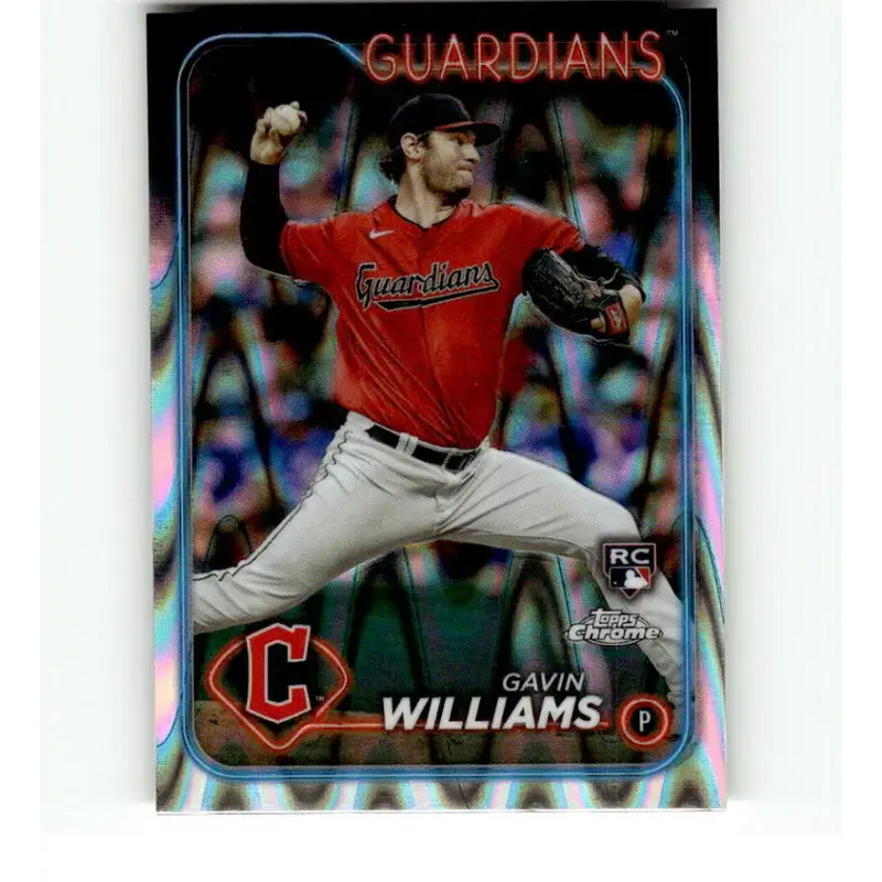 2024 Topps Chrome Refractor RayWave #15 Gavin Williams NM-MT RC Rookie Cleveland Guardians Baseball Card - Baseball