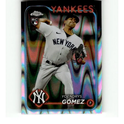 2024 Topps Chrome Refractor RayWave #160 Yoendrys Gomez NM-MT RC Rookie New York Yankees Baseball Card