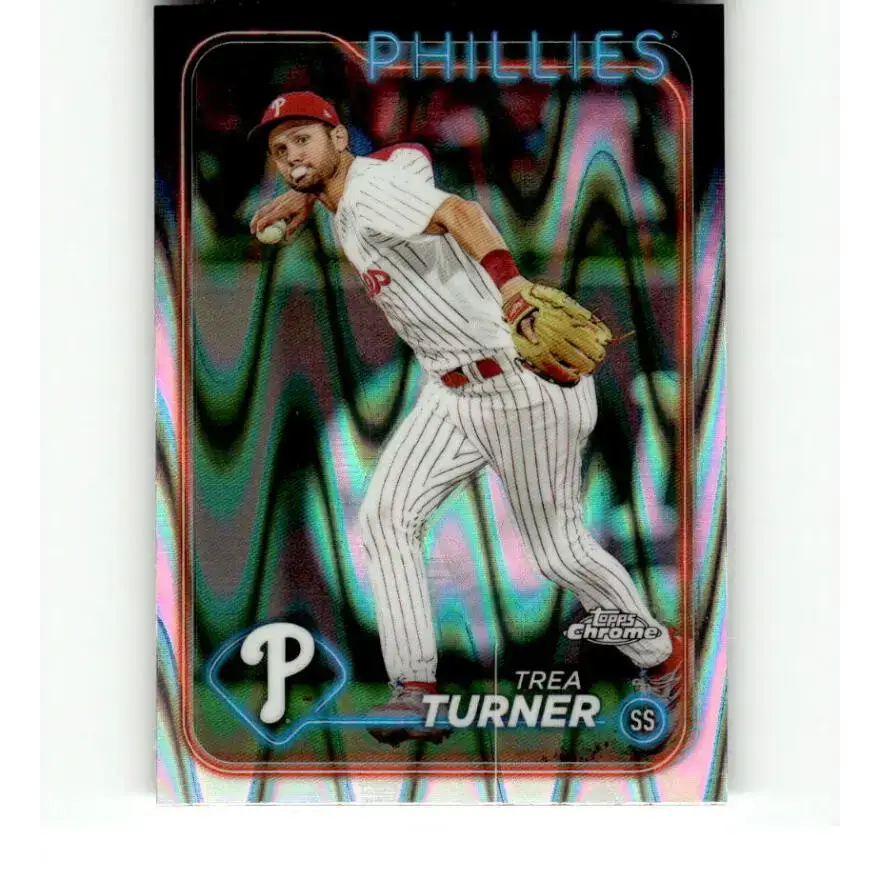 2024 Topps Chrome Refractor RayWave #169 Trea Turner NM-MT Philadelphia Phillies Baseball Card