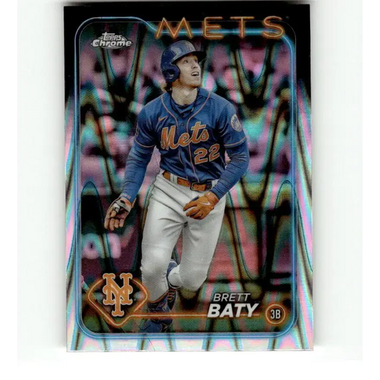 2024 Topps Chrome Refractor RayWave #17 Brett Baty NM-MT New York Mets Baseball Card