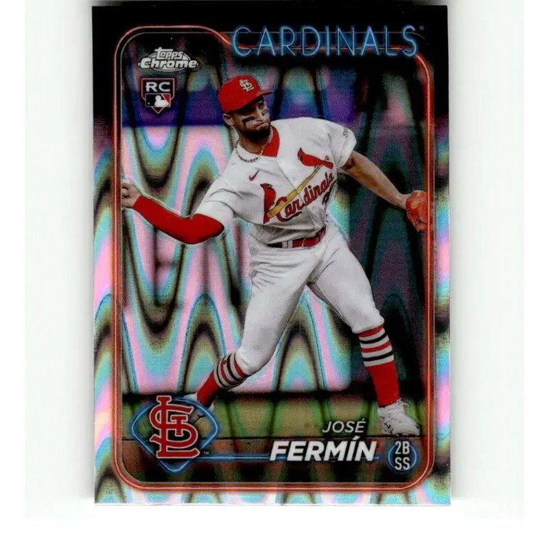 2024 Topps Chrome Refractor RayWave #175 Jose Fermin NM-MT RC Rookie St Louis Cardinals Baseball Card - Baseball Card