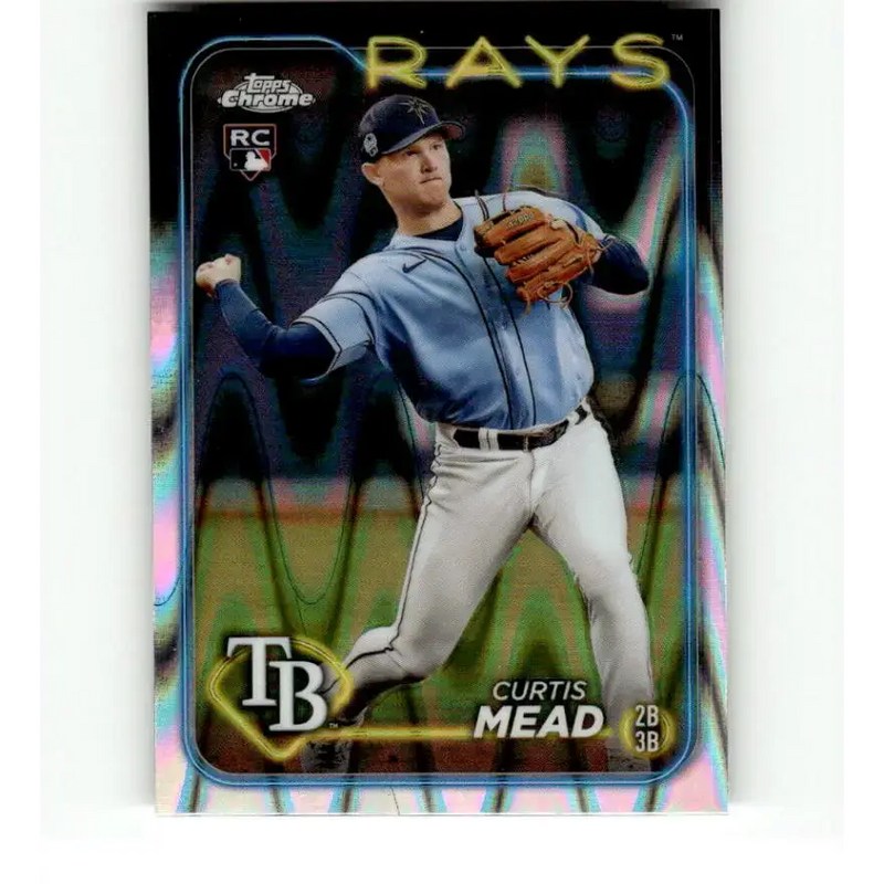 2024 Topps Chrome Refractor RayWave #209 Curtis Mead NM-MT RC Rookie Tampa Bay Rays Baseball Card - Baseball Card Single
