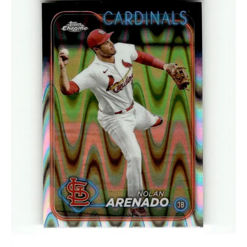 2024 Topps Chrome Refractor RayWave #215 Nolan Arenado NM-MT St Louis Cardinals Baseball Card - Baseball Card Single