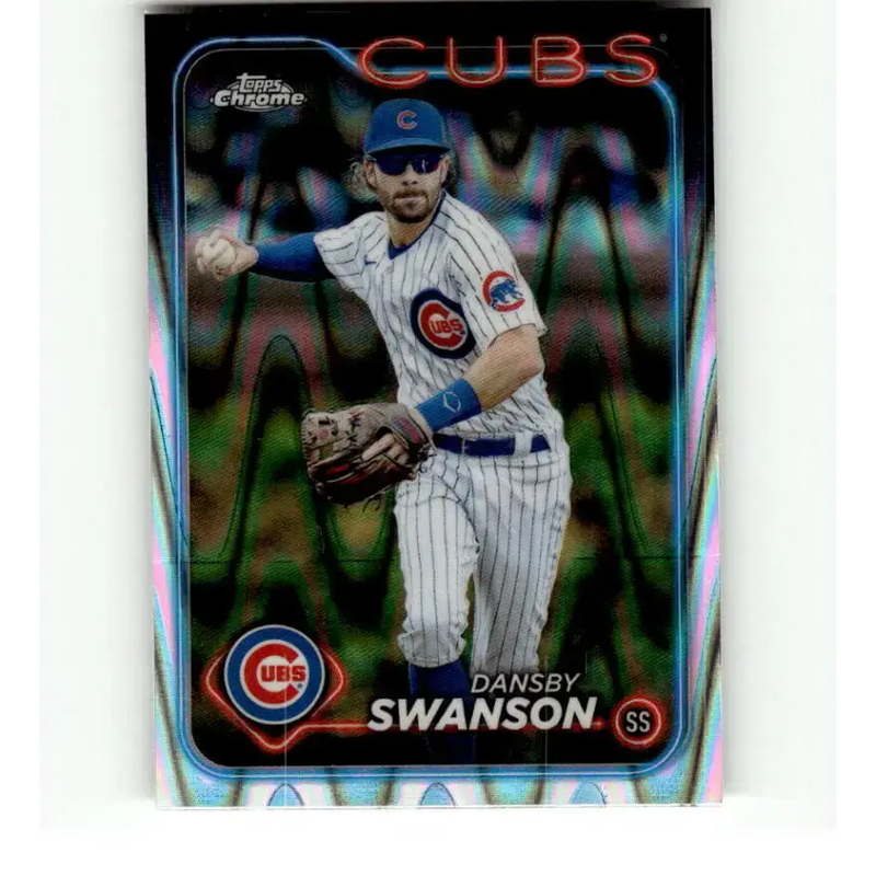 2024 Topps Chrome Refractor RayWave #231 Dansby Swanson NM-MT Chicago Cubs Baseball Card - Baseball Card Single