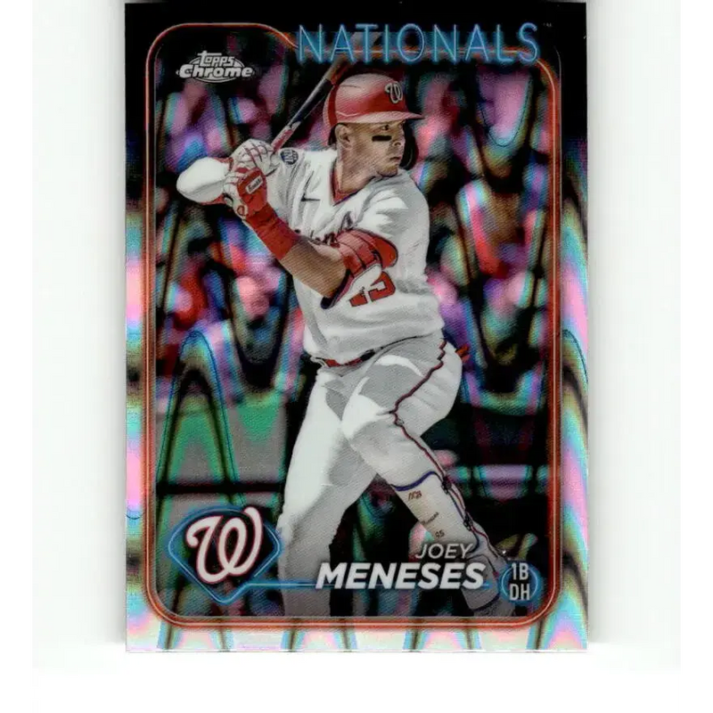 2024 Topps Chrome Refractor RayWave #242 Joey Meneses NM-MT Washington Nationals Baseball Card - Baseball Card Single