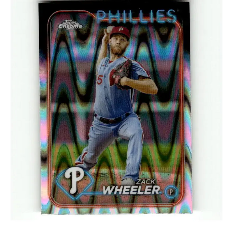 2024 Topps Chrome Refractor RayWave #25 Zack Wheeler NM-MT Philadelphia Phillies Baseball Card - Baseball Card Single