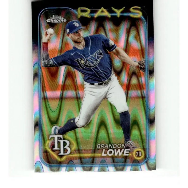 2024 Topps Chrome Refractor RayWave #286 Brandon Lowe NM-MT Tampa Bay Rays Baseball Card - Baseball Card Single