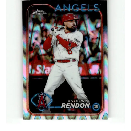 2024 Topps Chrome Refractor RayWave #61 Anthony Rendon NM-MT Los Angeles Angels Baseball Card