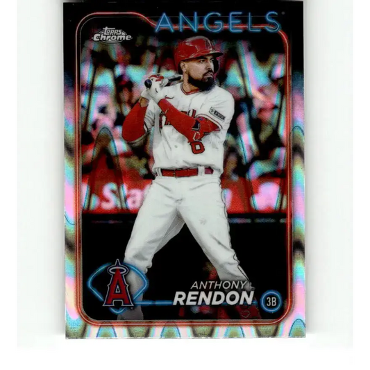 2024 Topps Chrome Refractor RayWave #61 Anthony Rendon NM-MT Los Angeles Angels Baseball Card