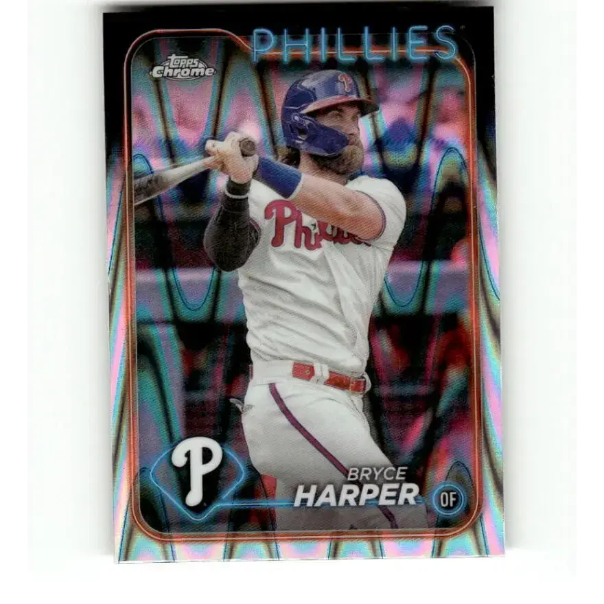 2024 Topps Chrome Refractor RayWave #62 Bryce Harper NM-MT Philadelphia Phillies Baseball Card