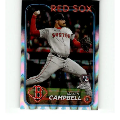 2024 Topps Chrome Refractor RayWave #76 Isaiah Campbell NM-MT RC Rookie Boston Red Sox Baseball Card